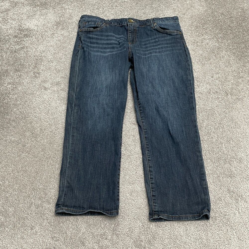 KUT From The Cloth Maggie Skinny Boyfriend Denim Jeans Womens 14 Blue Straight